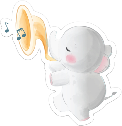 "Effie & Her Tuba" Die-Cut Sticker